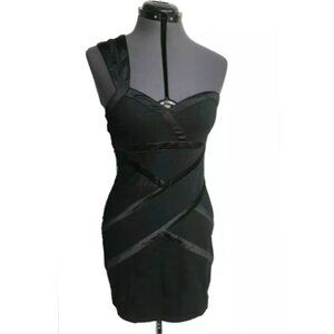 Silence + Noise Women's Black Cocktail Dress, Size M, One Shoulder, Bodycon